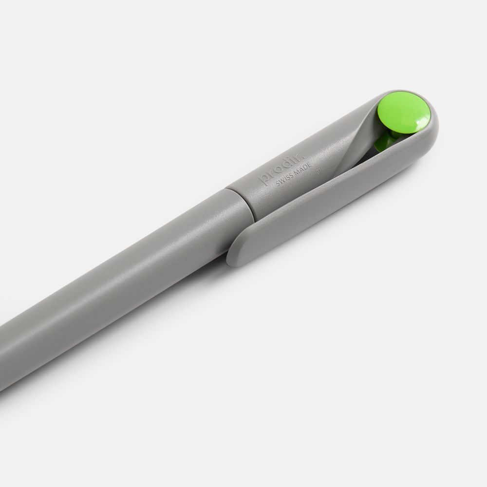 Ручка шариковая Prodir DS1 TMM Dot, серая с ярко-зеленым — изображение 5