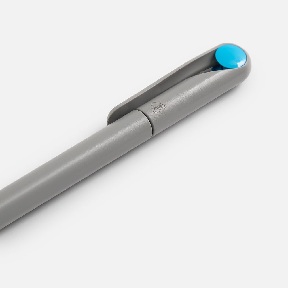 Ручка шариковая Prodir DS1 TMM Dot, серая с голубым — изображение 4
