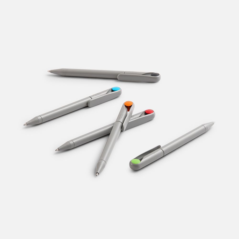 Ручка шариковая Prodir DS1 TMM Dot, серая с голубым — изображение 7