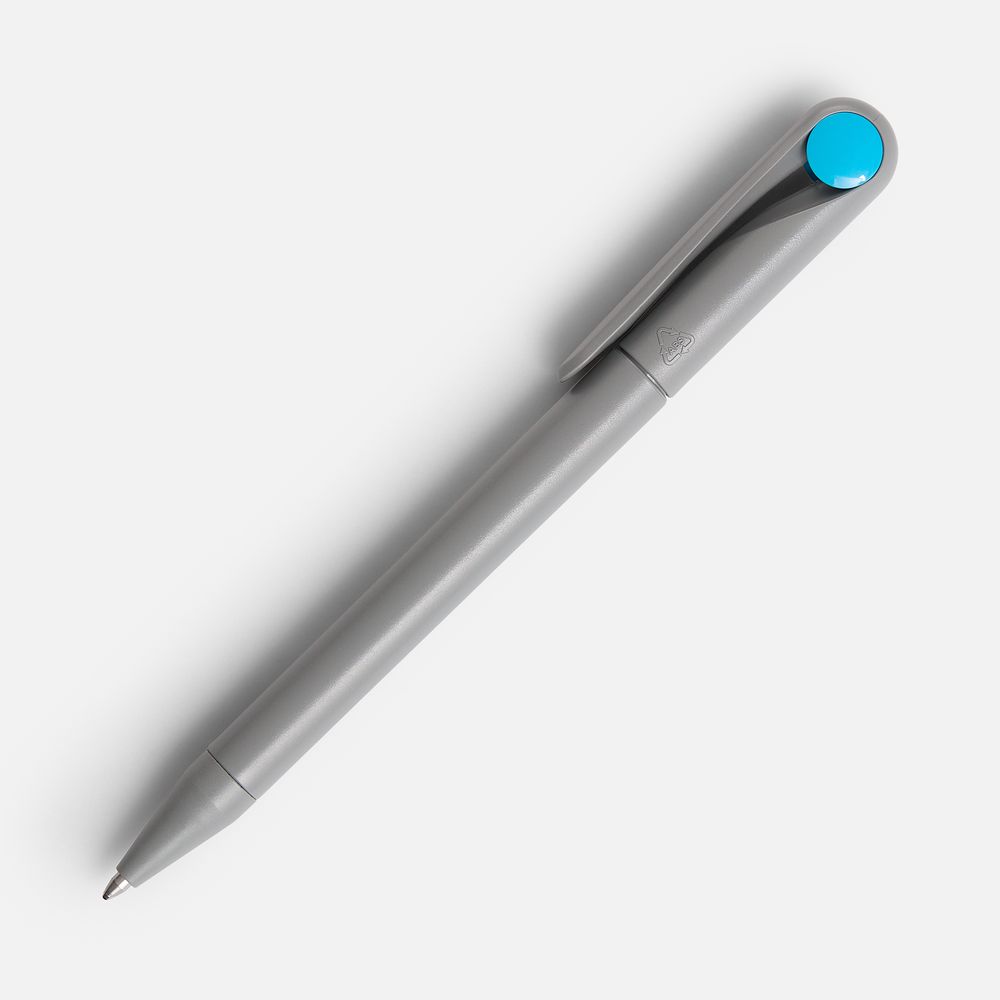 Ручка шариковая Prodir DS1 TMM Dot, серая с голубым — изображение 3