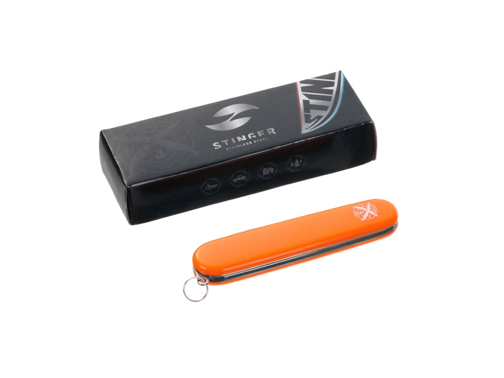 Нож перочинный Stinger, 90 мм, 2 функции, материал рукояти: АБС-пластик (оранжевый) — изображение 9