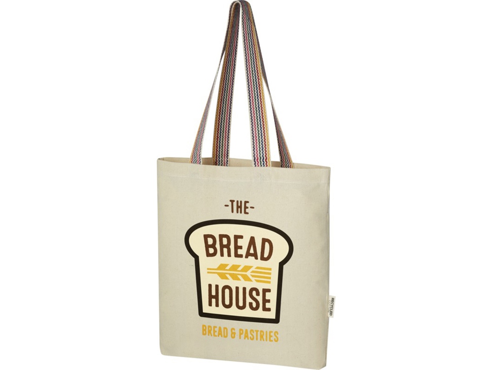 Эко-сумка Rainbow объемом 5л из переработанного хлопка плотностью 180 г/м2, натуральный — изображение 8