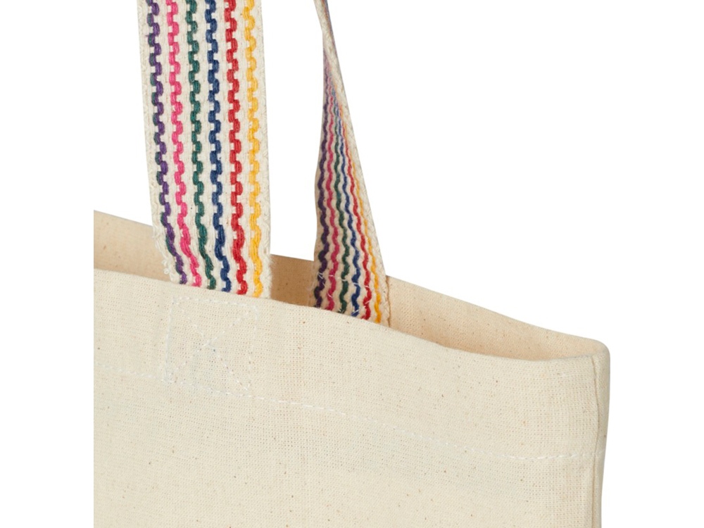 Эко-сумка Rainbow объемом 5л из переработанного хлопка плотностью 180 г/м2, натуральный — изображение 5