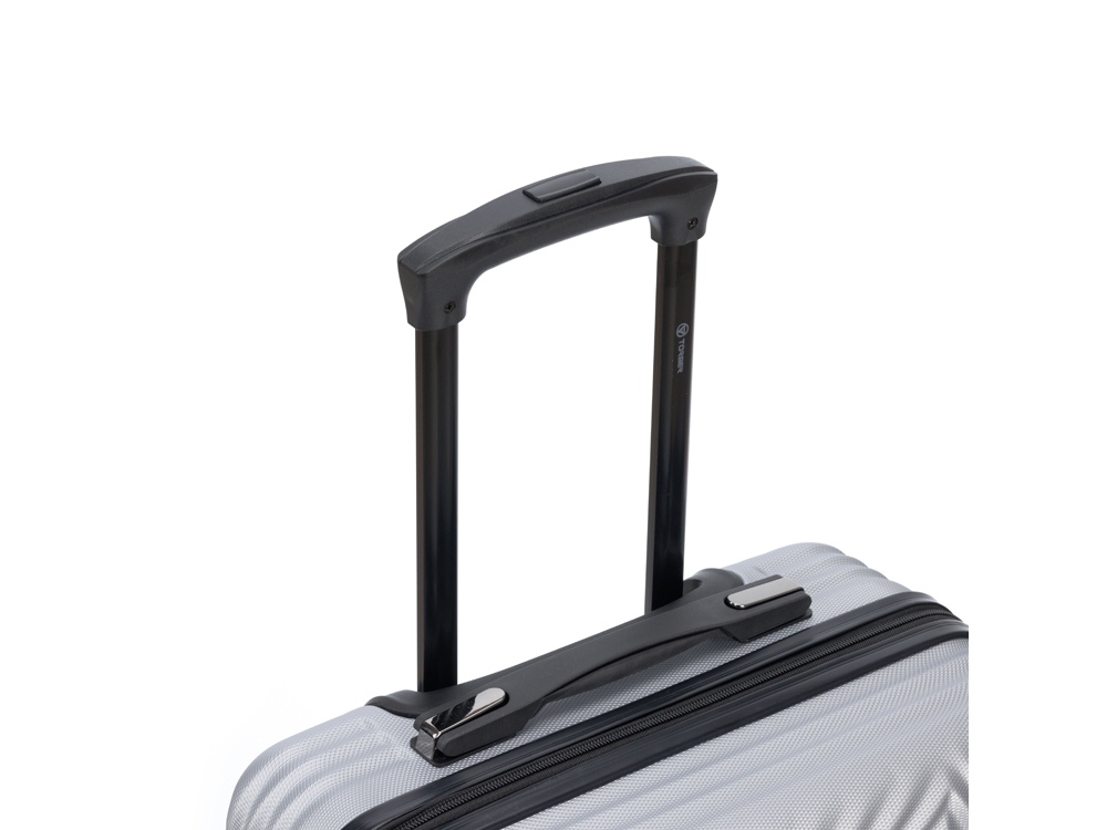 Чемодан TORBER Lama, серебристый, ABS-пластик, 38 х 21 х 55 см, 37 л — изображение 6