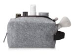 Косметичка из РПЕТ фетра с ручкой Felt, серый с черным