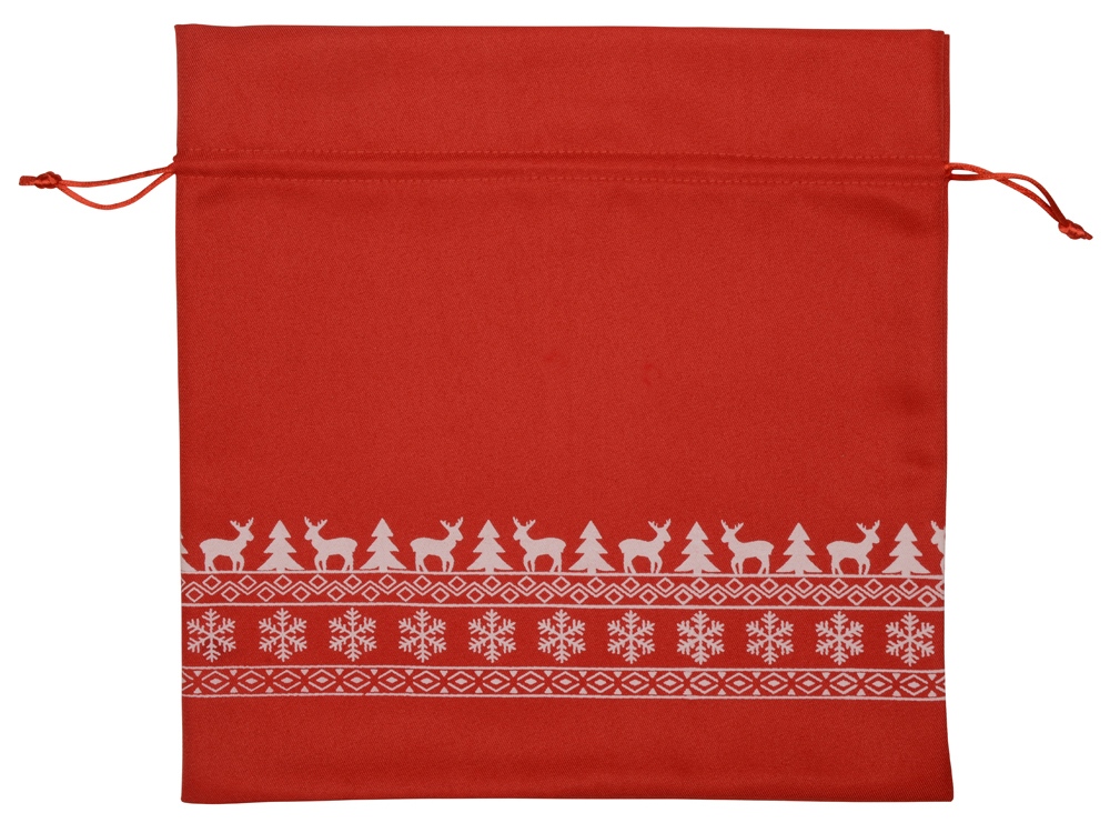 Мешочек подарочный новогодний, хлопок, большой, красный — изображение 2