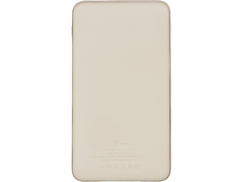 Внешний аккумулятор Reserve Pro, 10 000 mah, бежевый — изображение 4