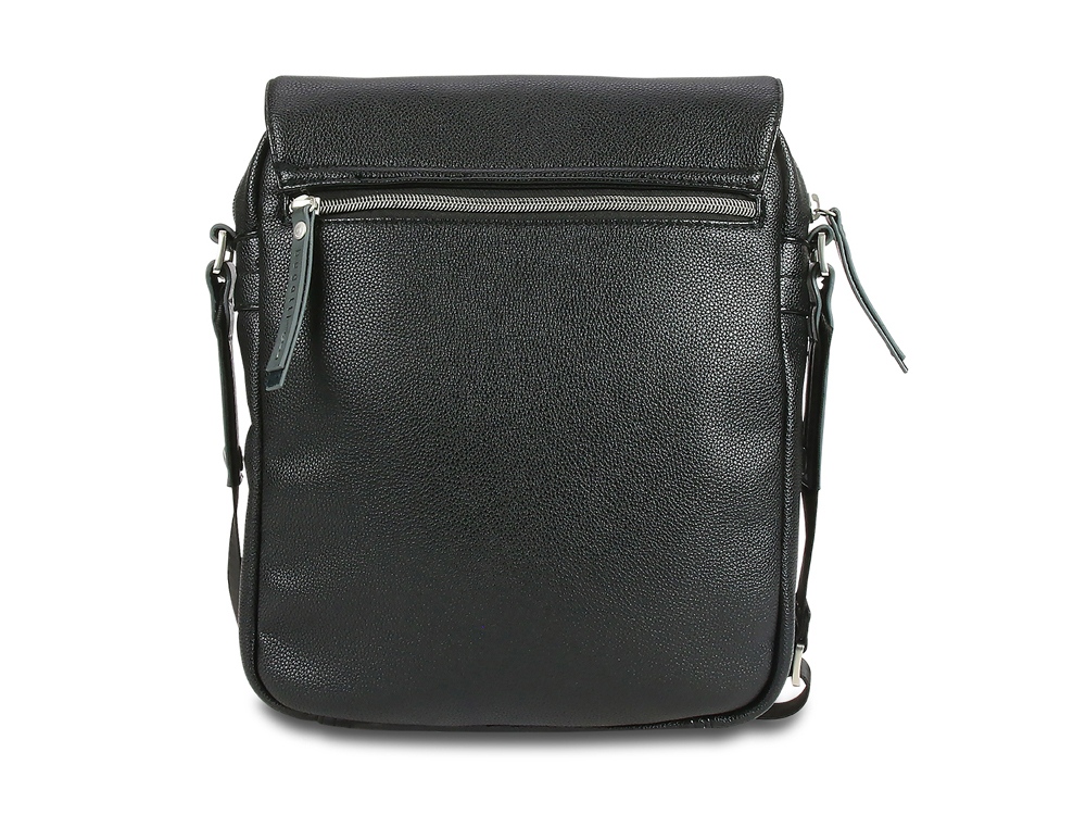 Сумка наплечная BUGATTI Moto D, чёрная, полиуретан, 25х8х30 см, 4 л — изображение 5