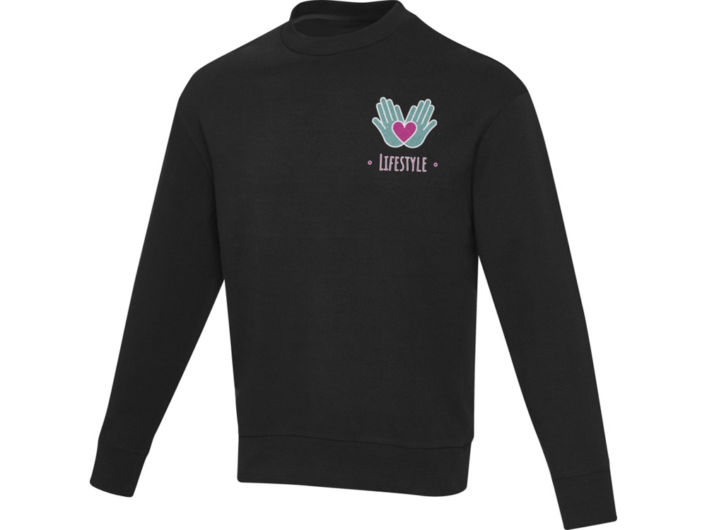 Jet унисекс Aware™ свитер с круглым вырезом из переработанных материалов - сплошной черный — изображение 4