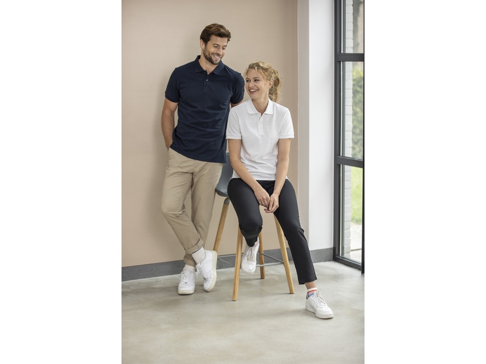 Emerald поло унисекс с коротким рукавом из переработанных материалов Aware™. - Белый — изображение 4