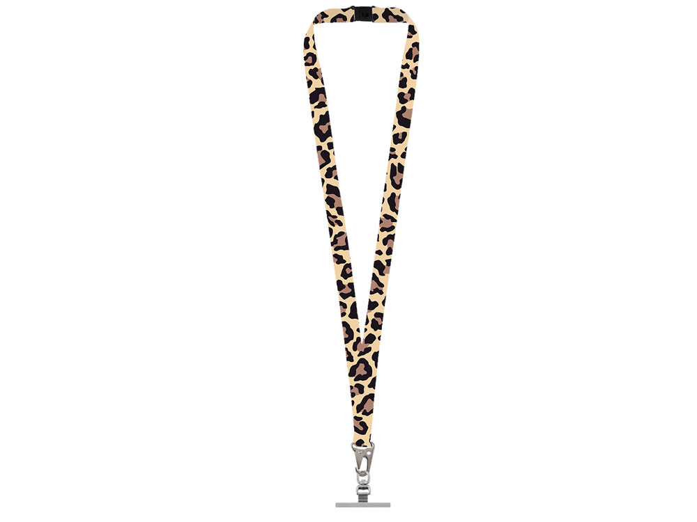 Ланъярд 2,5 см под сублимацию с большим карабином, замком обрыва и металлическим держателем для телефона — изображение 2