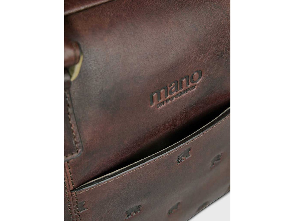 Сумка Mano Don Leon, натуральная кожа в коричневом цвете, 41 х 29,5 х 8,5 см — изображение 7