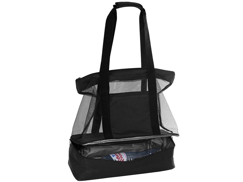 Сумка для шопинга и пляжа Coolmesh с изотермическим отделением внизу, черный — изображение 4