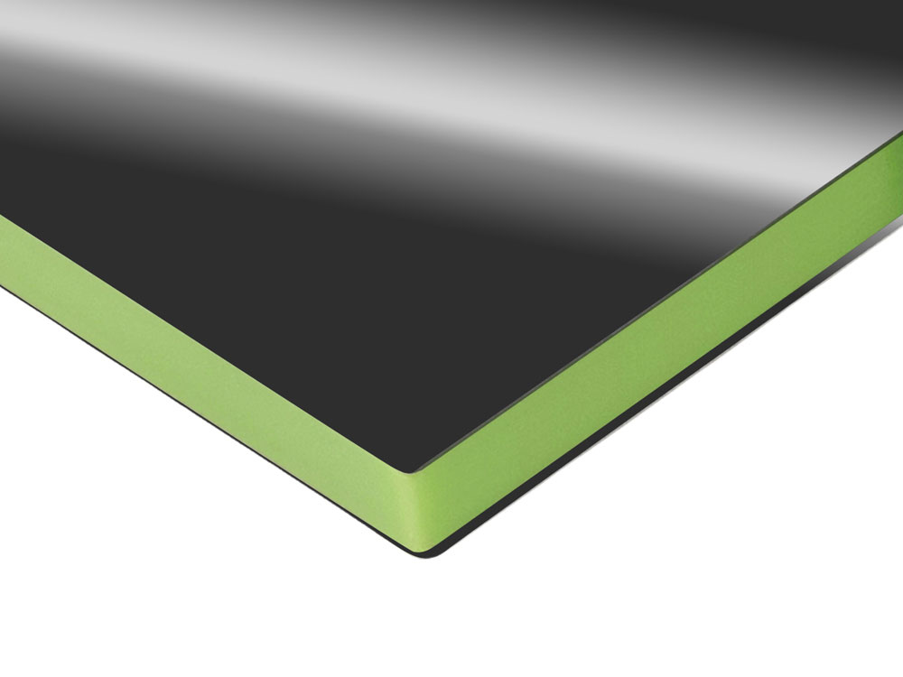 Металлический брелок с пластиковой цветной вставкой SteelPop House, серебристый с зеленым яблоком — изображение 3