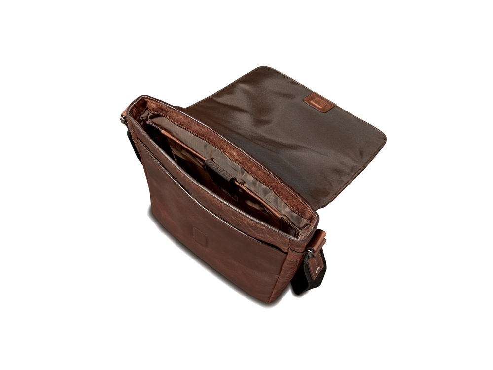 Сумка через плечо Mano Don Valentino, натуральная кожа в коричневом цвете, 25 х 27 х 7 см — изображение 5