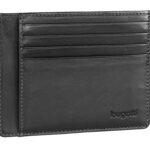 Портмоне для кредитных карт BUGATTI Primo, чёрное, натуральная воловья кожа, 11,5х0,5х9 см