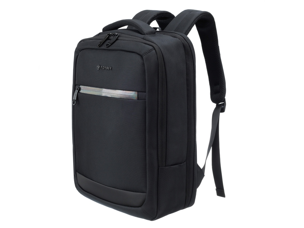 Рюкзак TORBER VOYAGE с отделением для ноутбука 17'', черный, полиэстер 900D, 31х17х44 см, 18 л — изображение 2