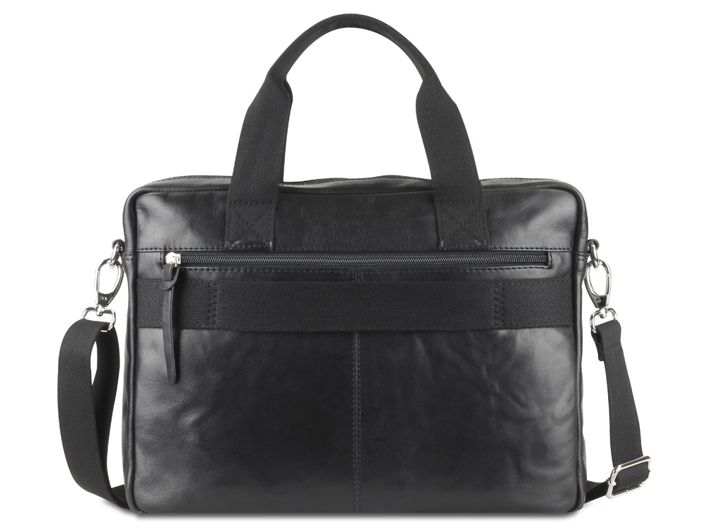 Сумка Mano Don Luca, натуральная кожа в черном цвете, 37 х 27 х 6 см — изображение 2