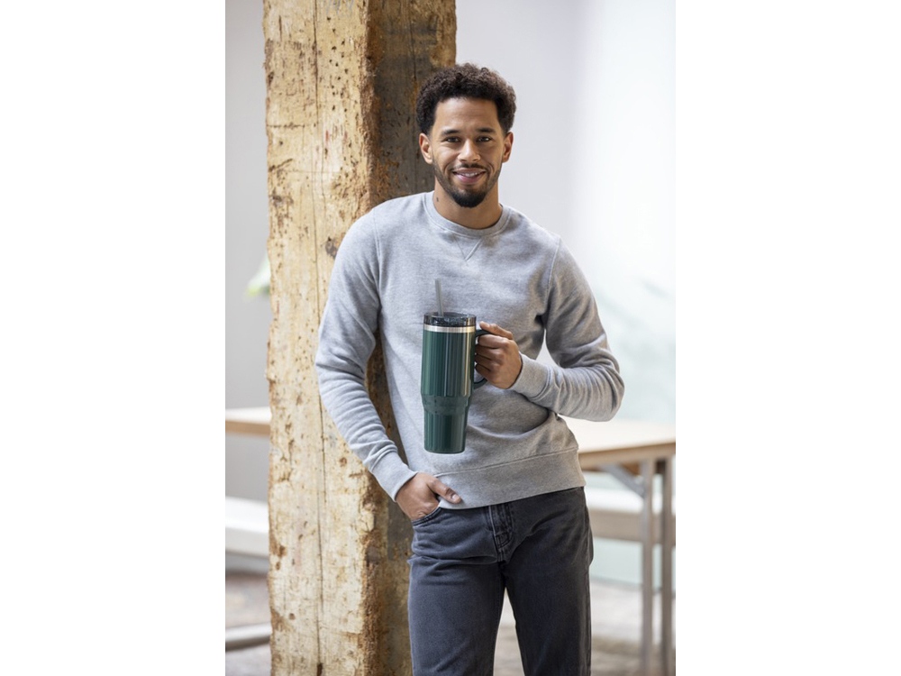 Melbourne кружка 1200 мл, сертифицированная согласно RCS, с соломинкой - Серый — изображение 6