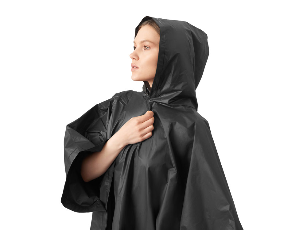 Пончо Hawaii c чехлом унисекс, черный — изображение 5