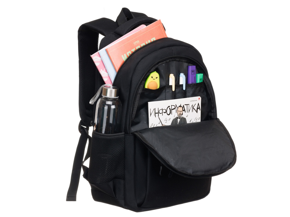 Рюкзак TORBER CLASS X, черный, полиэстер 900D, 45 x 30 x 18 см + Мешок для сменной обуви в подарок! — изображение 8