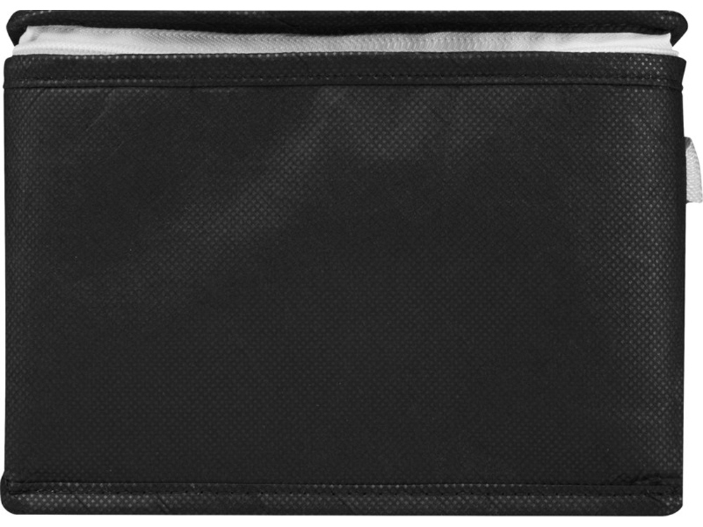 Spectrum нетканая сумка-холодильник, 4 л, на 6 банок, из переработанных материалов, сплошной черный — изображение 2