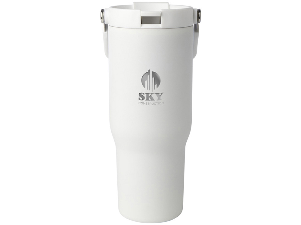 Термостакан Bronx объемом 900 мл из меди и переработанной нержавеющей стали, сертифицированной по стандарту RCS, с вакуумной изоляцией и крышкой с двойной функцией - Белый — изображение 8