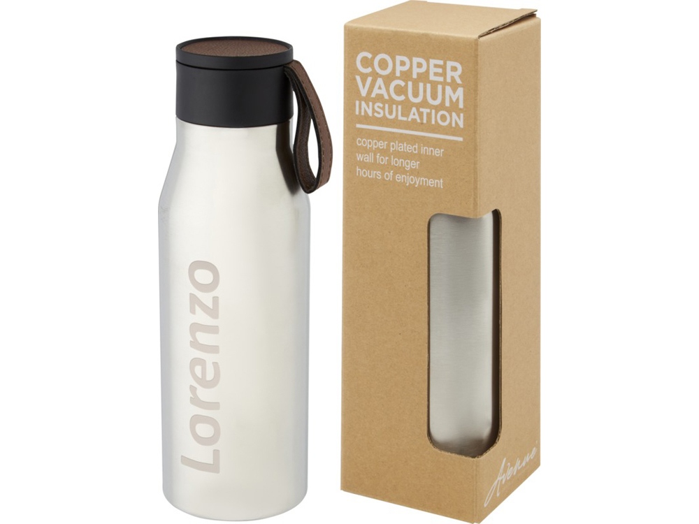 Ljungan Бутылка объемом 500 мл с медной вакуумной изоляцией, ремешком и крышкой, серебристый — изображение 9