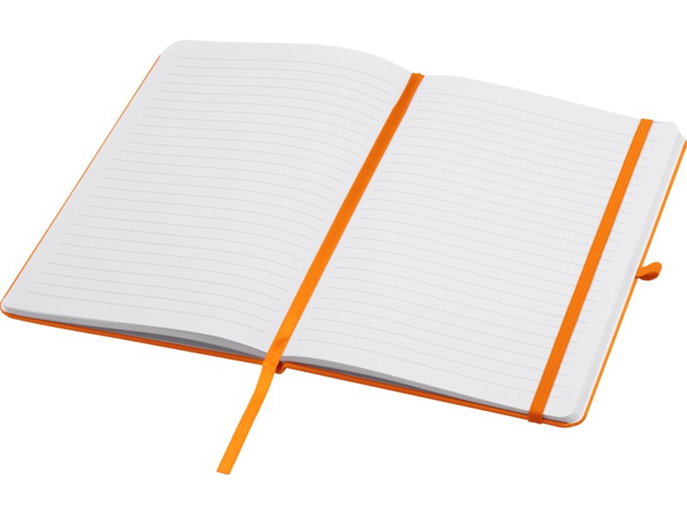 Teak блокнот А5 из переработан. материала в твердой обложке с линован. страницами - Оранжевый — изображение 4