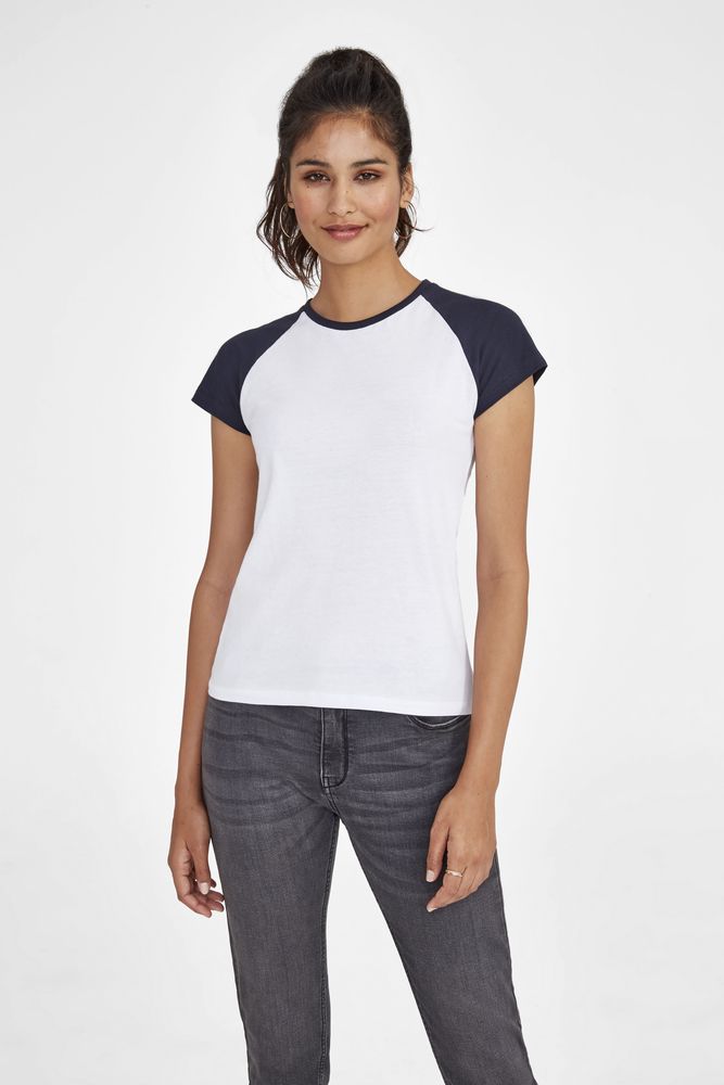 Футболка женская Milky 150, белая с оранжевым — изображение 4