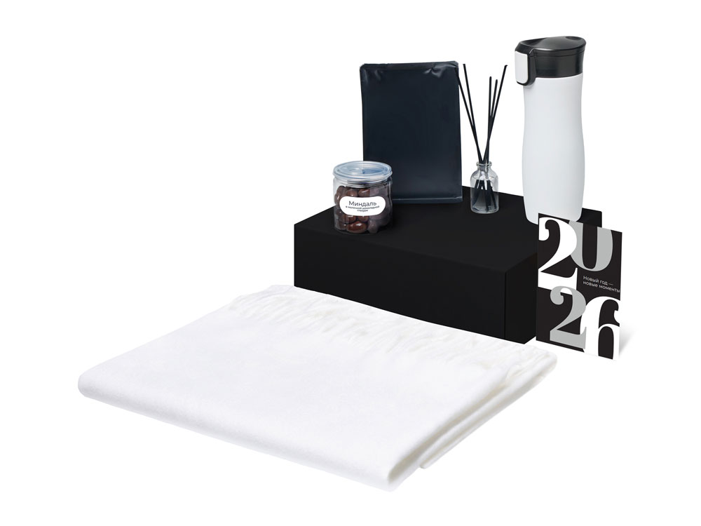 Подарочный набор с палантином и термокружкой, белый — изображение 2