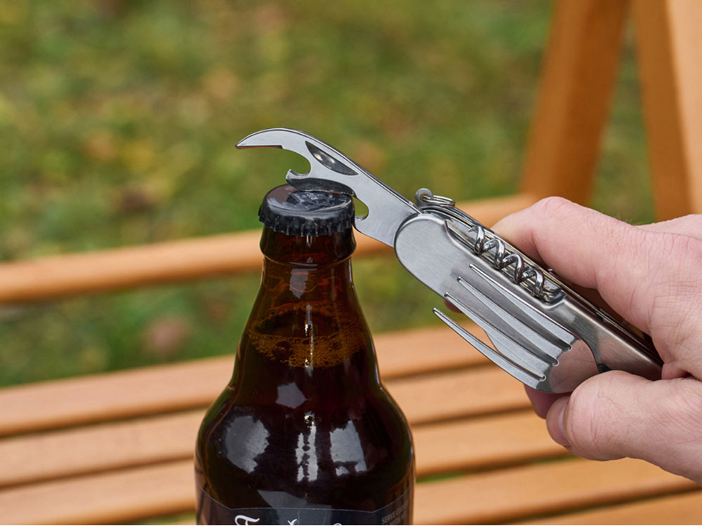 Нож перочинный Stinger, 109 мм, 8 функций, материал рукояти: нержавеющая сталь (серебристый) — изображение 11