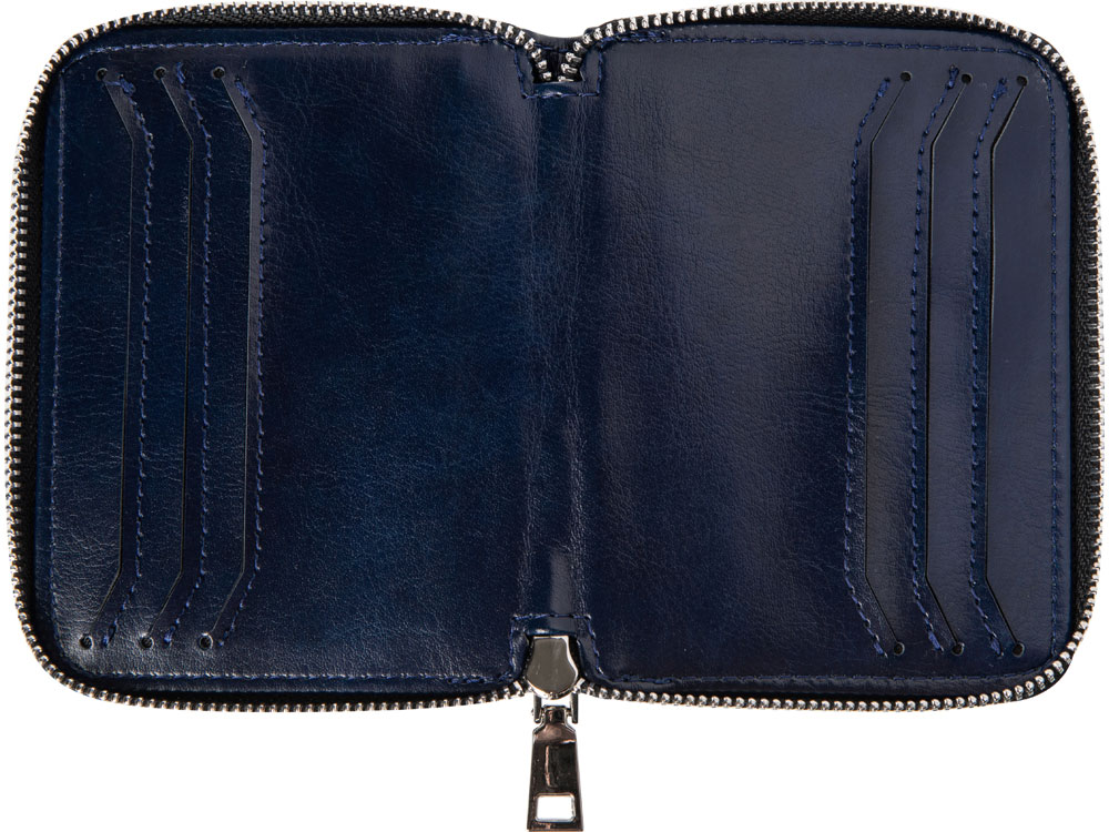 Картхолдер на молнии для 8 пластиковых карт с RFID защитой Fabrizio, синий — изображение 4