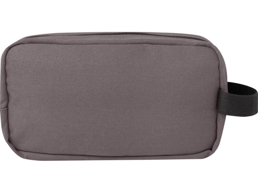 Косметичка Joey из холста, переработанного по стандарту GRS, объемом 3,5 л, серый — изображение 3