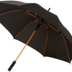 Зонт-трость Spark полуавтомат 23, черный/оранжевый