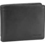Портмоне BUGATTI Primo, чёрное, натуральная воловья кожа, 11,5х2х9,5 см