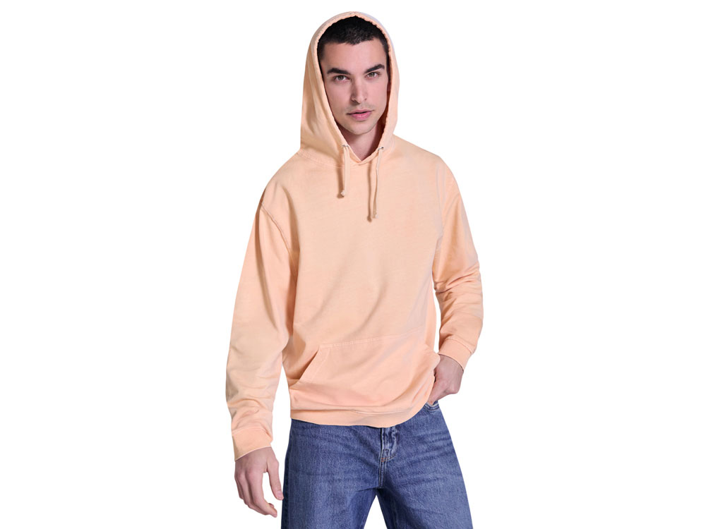 Толстовка с капюшоном KENIA унисекс, светло-абрикосовый выстиранный — изображение 5
