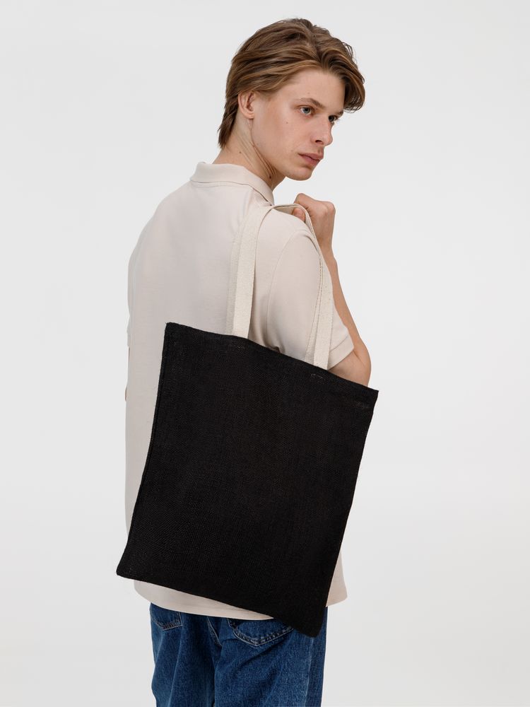 Холщовая сумка на плечо Juhu, черная — изображение 7