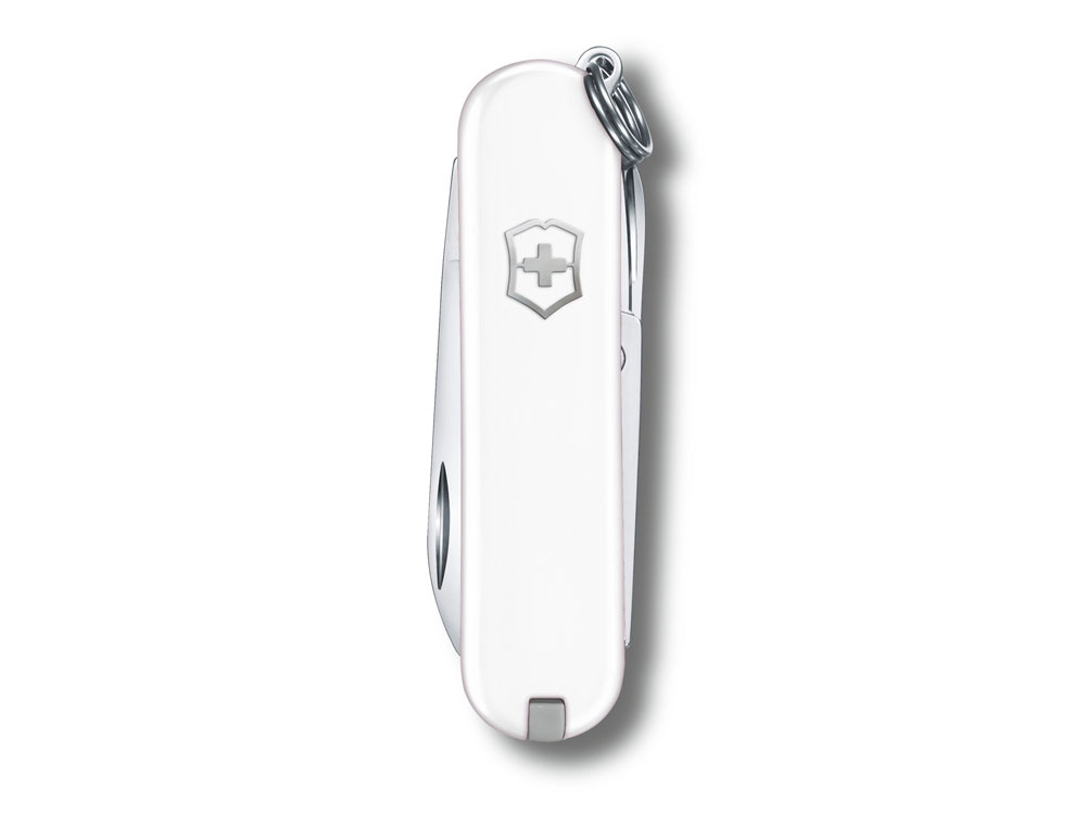 Нож-брелок VICTORINOX Classic SD Colors Falling Snow, 58 мм, 7 функций, белый — изображение 2