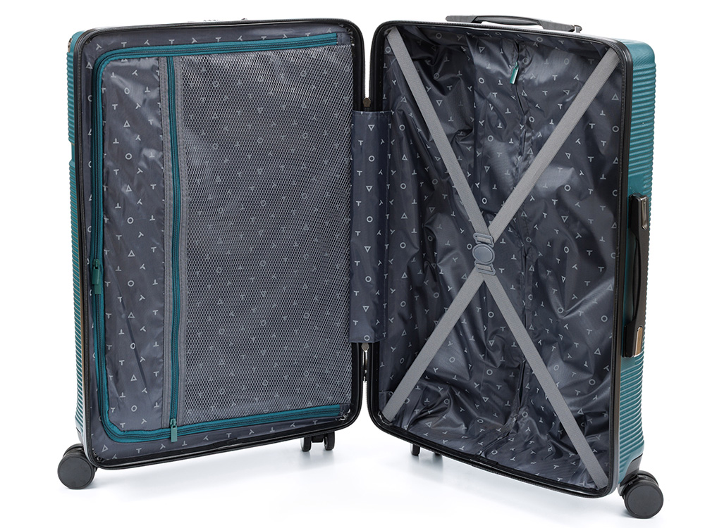 Чемодан TORBER Onego, зелёный, ABS-пластик, 69,5 х 46 х 26 см, 69 л — изображение 3