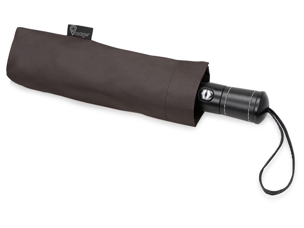 Зонт складной Ontario, автоматический, 3 сложения, с чехлом, коричневый — изображение 4