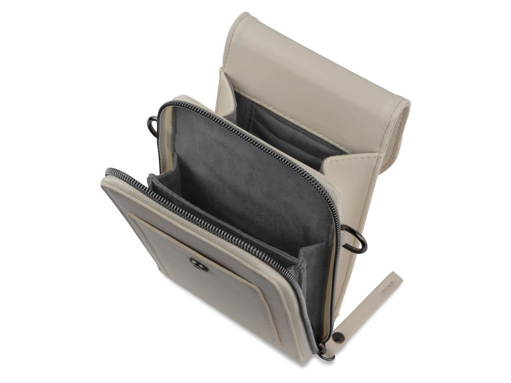 Сумка наплечная BUGATTI Almata, бежевая, полиуретан, 11х4х19 см — изображение 4