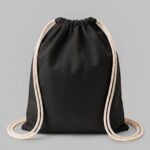 Рюкзак со шнурком Tenes из хлопка плотностью 140 г/м2, черный