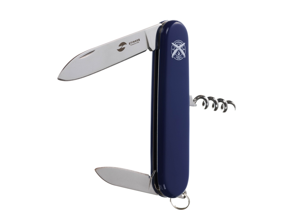 Нож перочинный Stinger, 90 мм, 4 функции, материал рукояти: АБС-пластик (синий) — изображение 3
