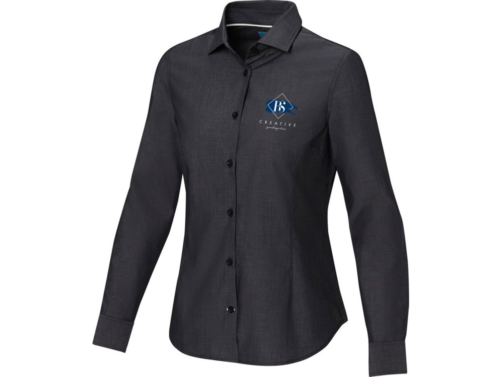 Cuprite Женская рубашка с длинным рукавом, изготовленная из натуральных материалов, которые отвечают стандарту GOTS - сплошной черный — изображение 6