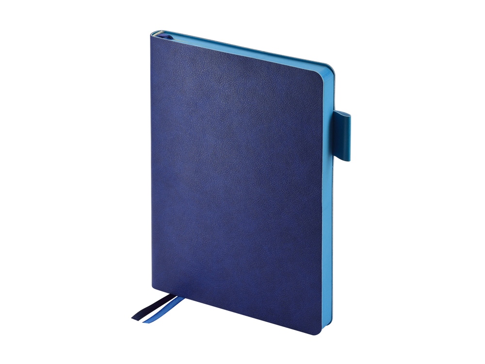 Ежедневник А5 датированный Boston 2026, синий с голубым обрезом