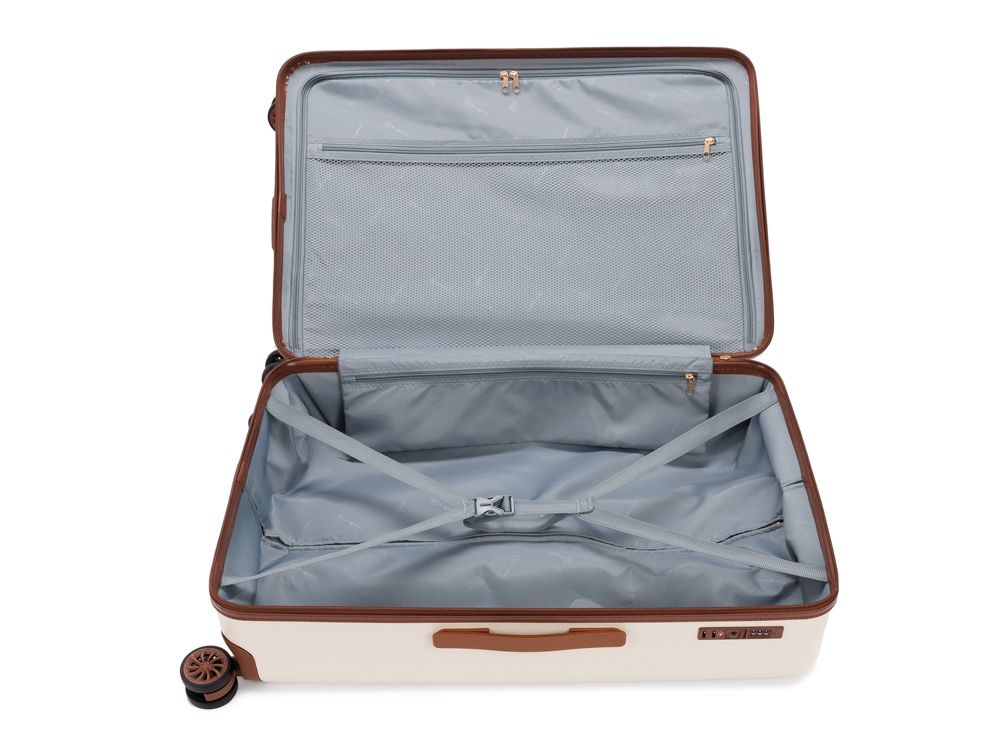 Чемодан BUGATTI Amelia, бежевый, поликарбонат / АБС-пластик, 50х29х76 см, 85 л — изображение 2