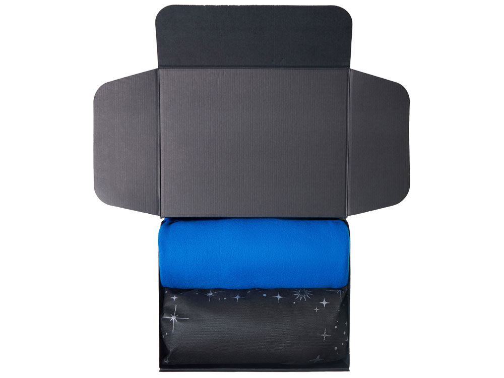 Подарочный набор с пледом, свечой и диффузором, синий — изображение 3