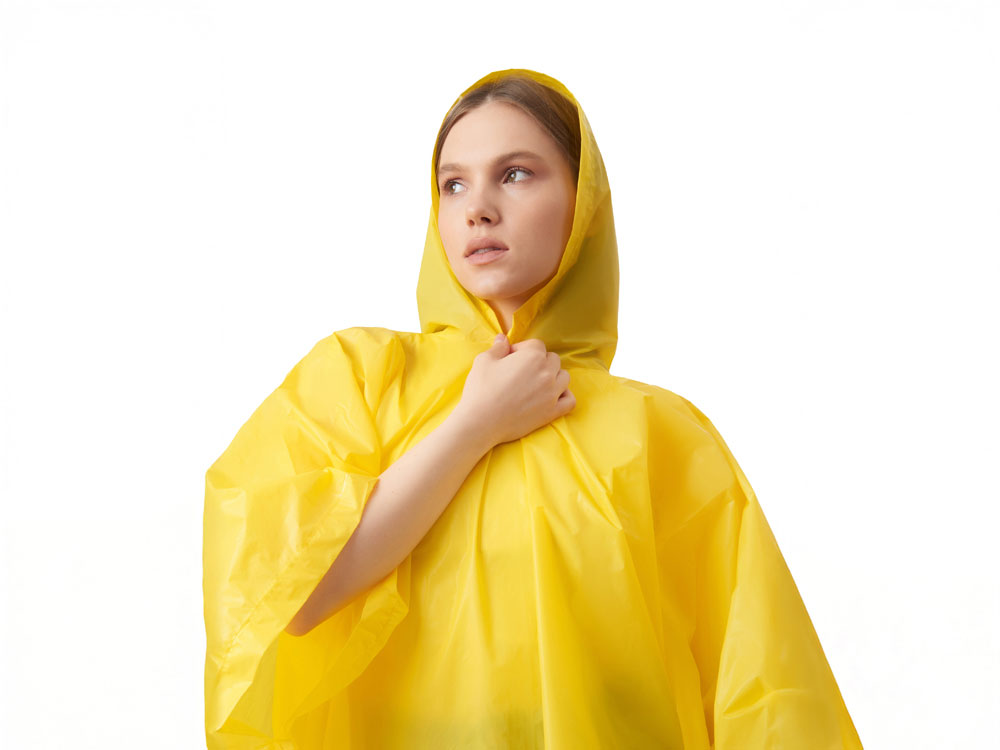 Пончо Hawaii c чехлом унисекс, желтый — изображение 5