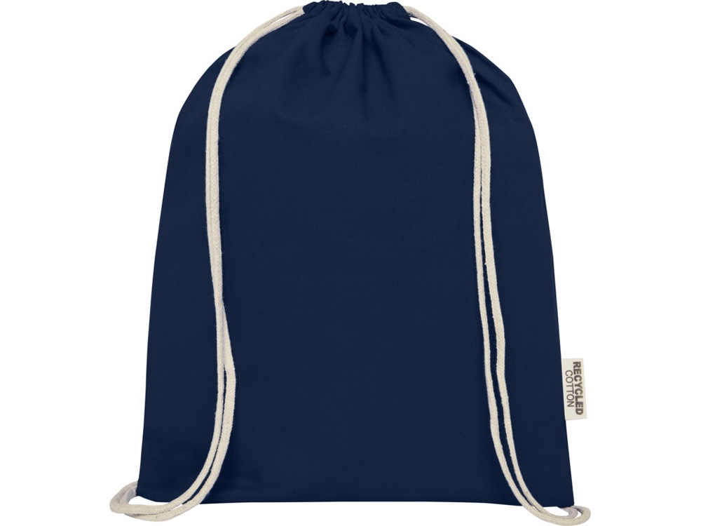 Oregon сумка-кисет из переработанного хлопка, сертифицированного согласно GRS, плотностью 140 г/м² - Темно - синий — изображение 2